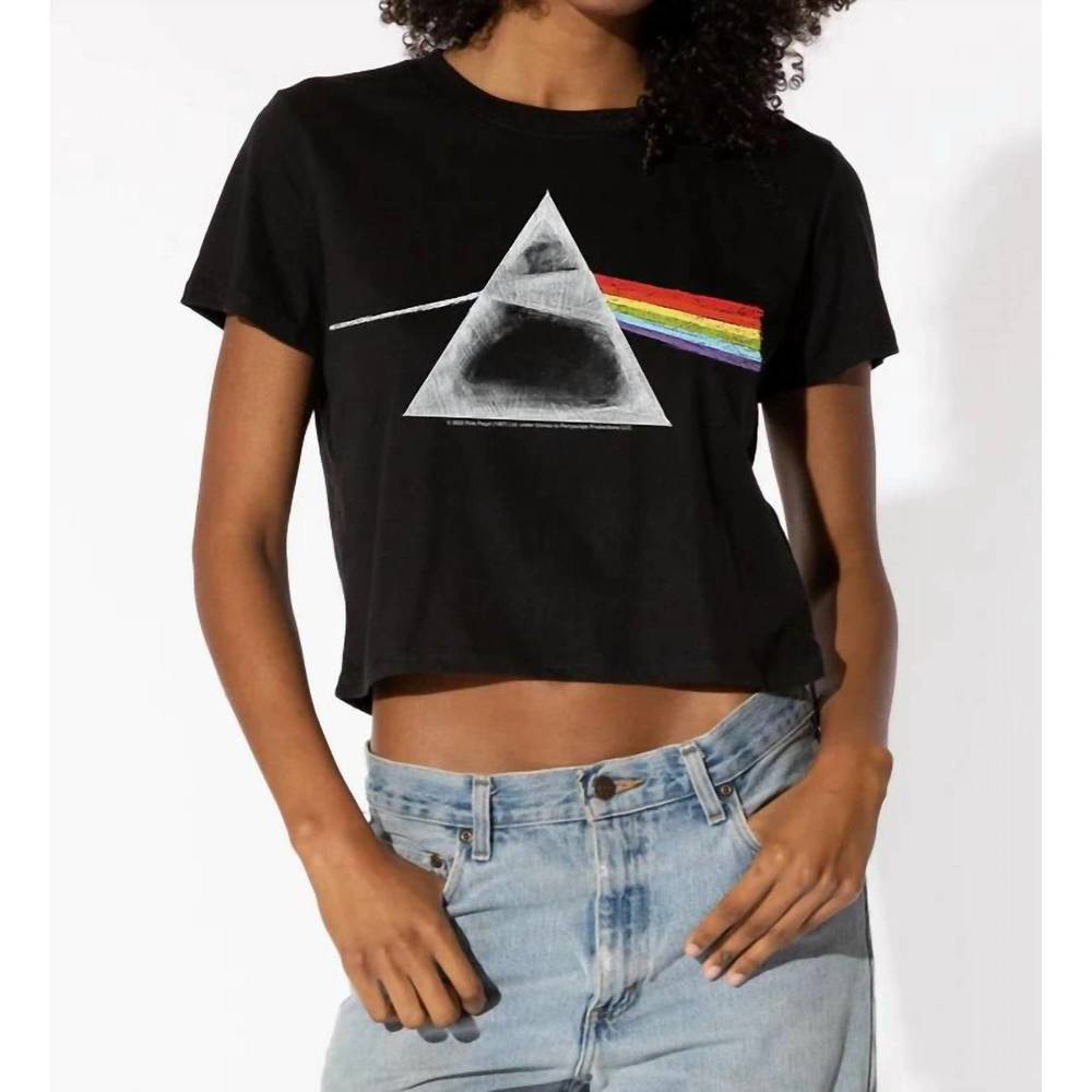 NEW SUBURBAN RIOT pink floyd chalk crop tee in black